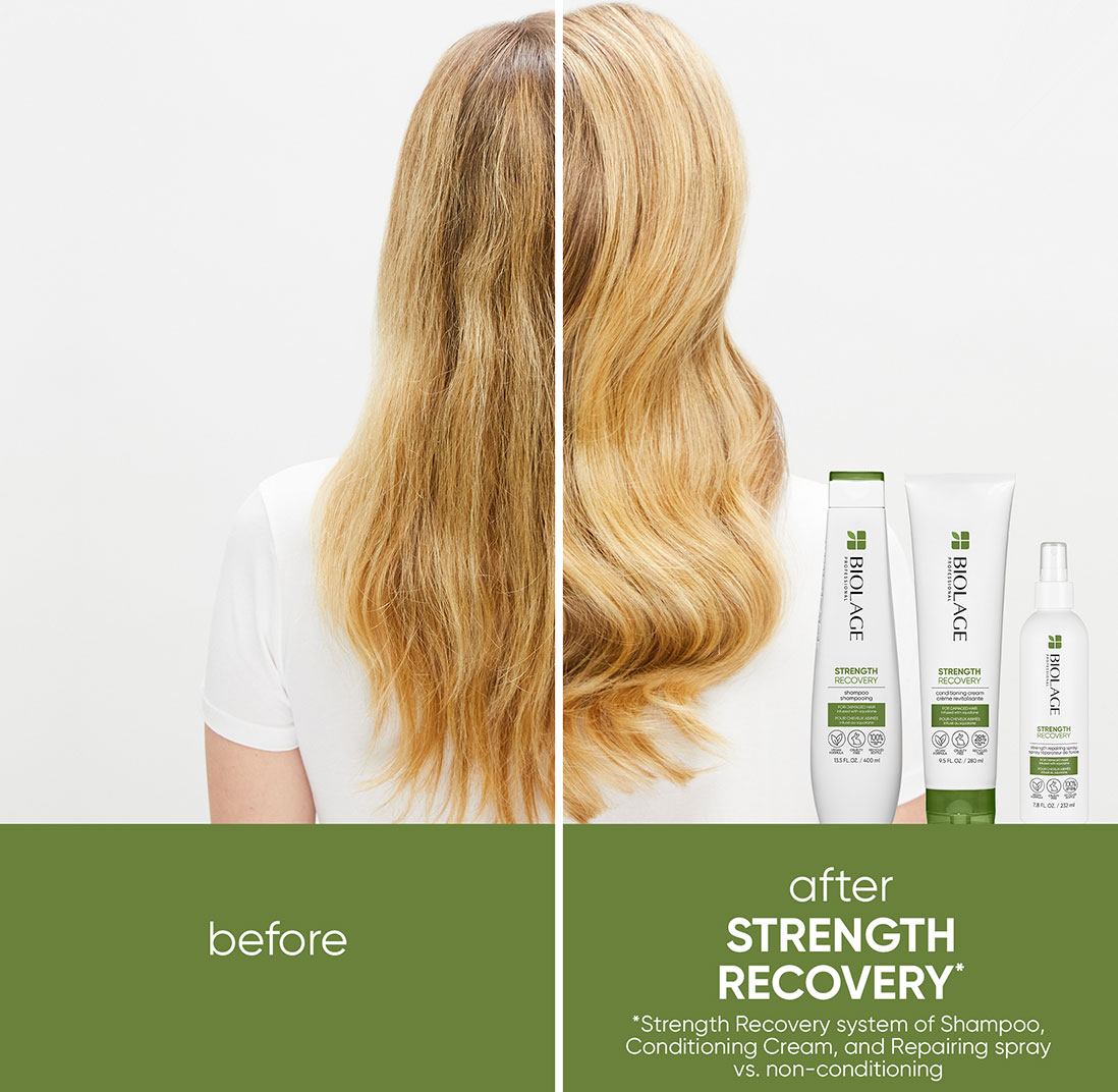 Biolage Strength Recovery before and after image